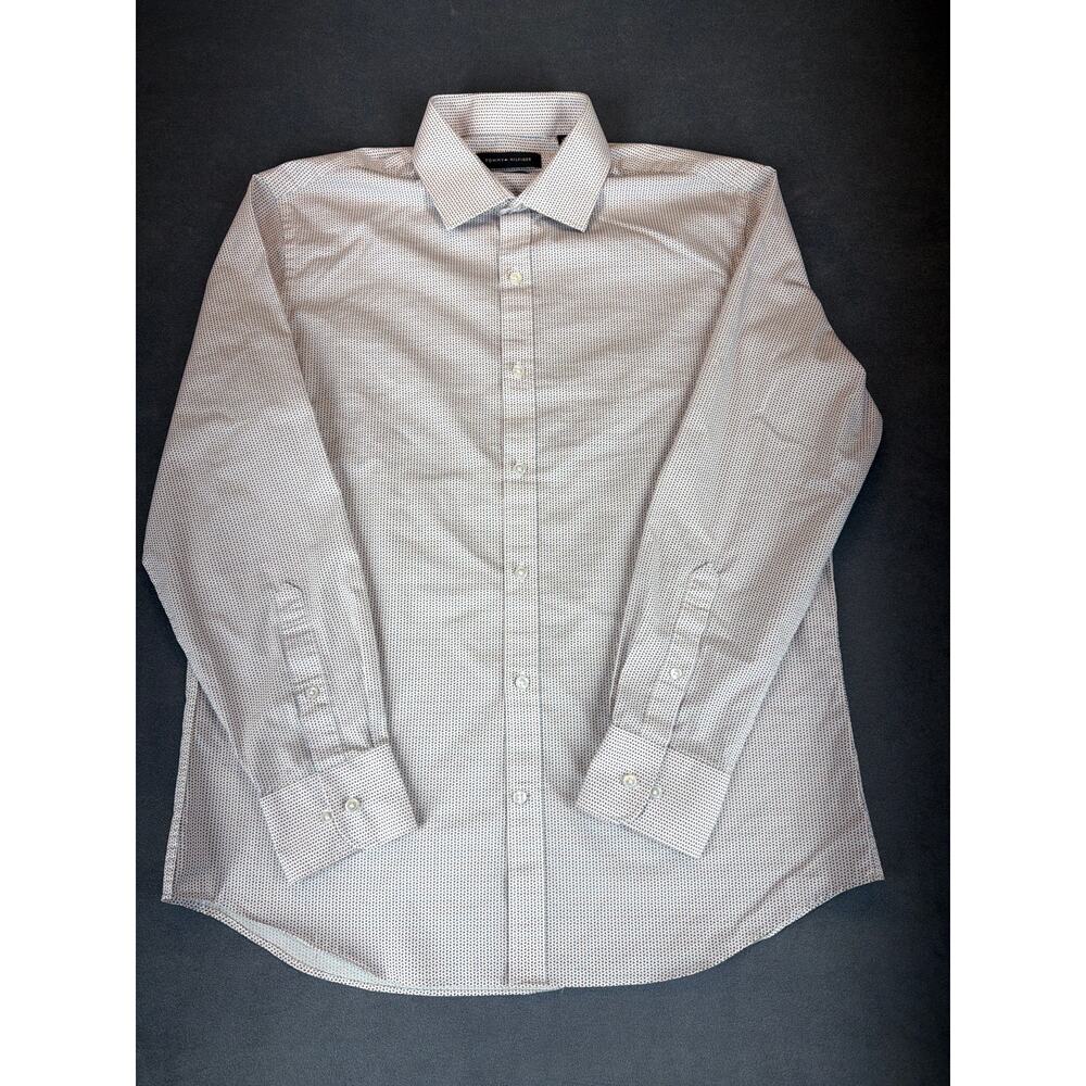 Tommy Hilfiger Slim Fit Stretch Button Down Long Sleeve Shirt Mens LG 16